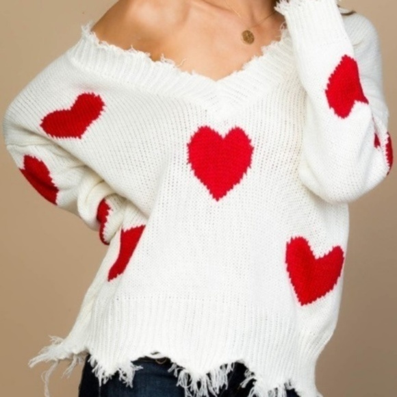 LOVE YOU MORE Sweater - Red Heart Sweater - Picture 4 of 4